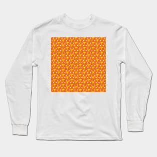 Orange Hexagonal Pattern Long Sleeve T-Shirt